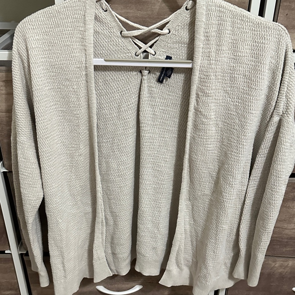 American Eagle Outfitters Beige Cardigan Size L